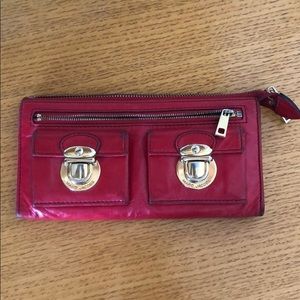 Red Marc Jacobs Buckle Wallet